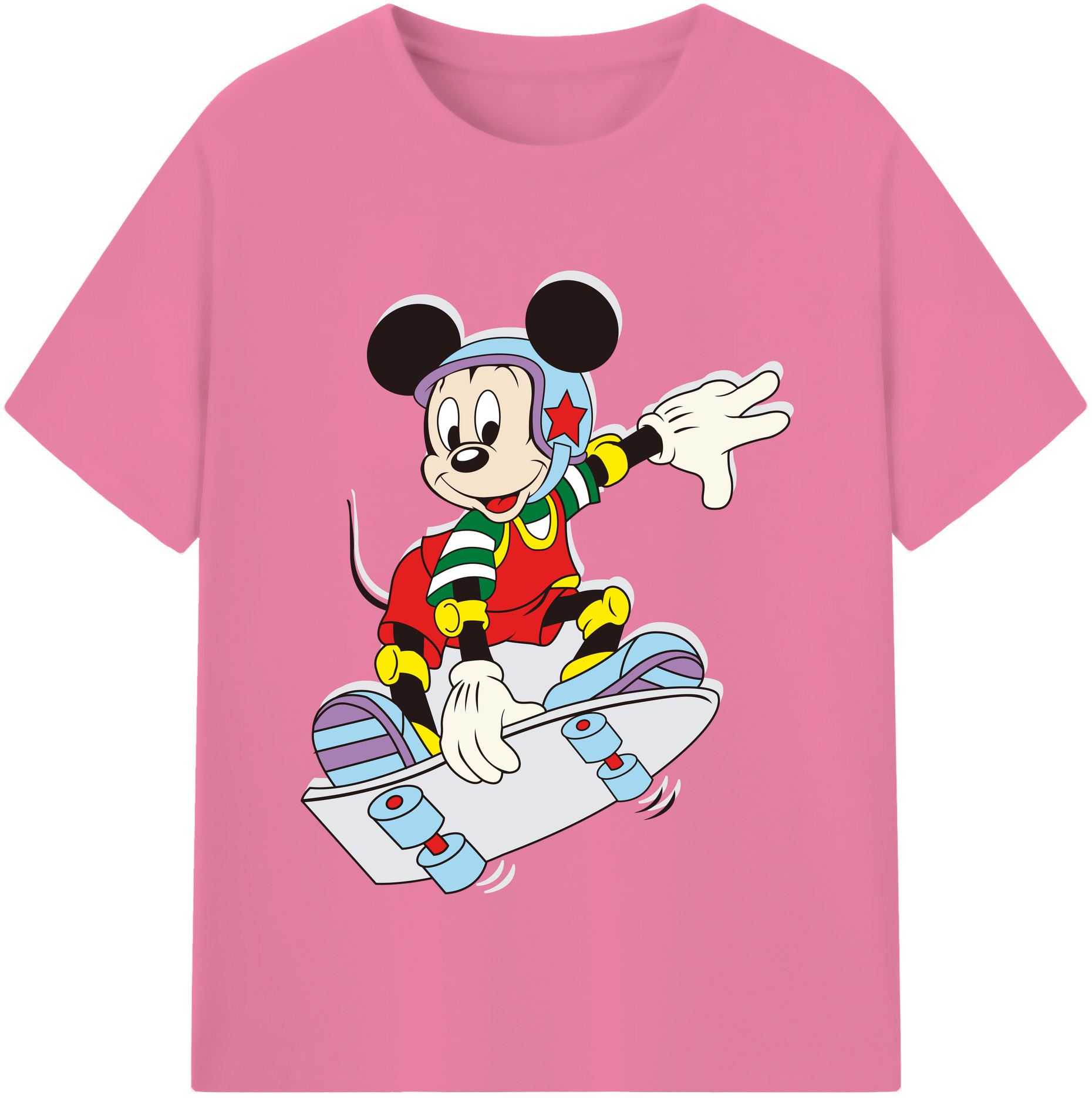 （画像用） ミッキーマウス Mickey Mouse 綿100％半袖Tシャツ（フロントプリント）